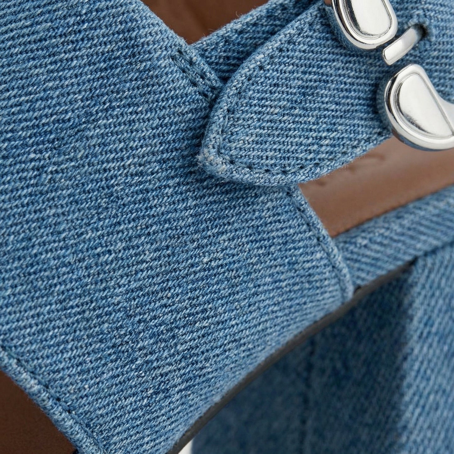 Stone Platform Sandals - Round Toe, Buckle Closure, Slip-On Design