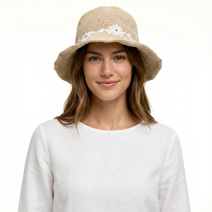 Sun Hat - Packable Cotton, UPF 35 Protection, Adjustable Wire Brim
