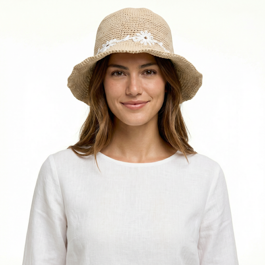 Sun Hat - Packable Cotton, UPF 35 Protection, Adjustable Wire Brim