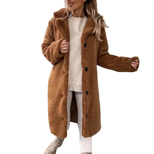 Button Front Teddy Coat