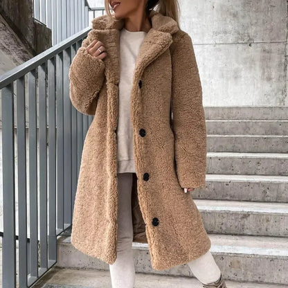 Button Front Teddy Coat