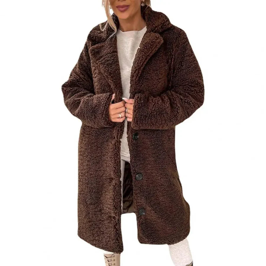 Button Front Teddy Coat