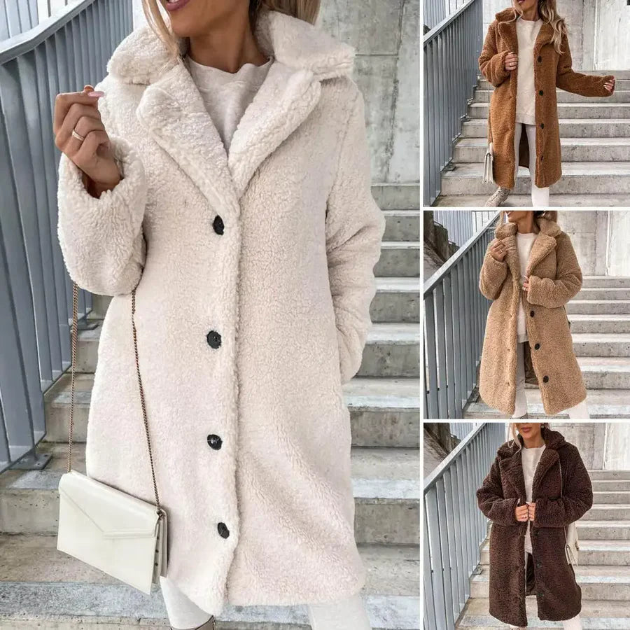 Button Front Teddy Coat