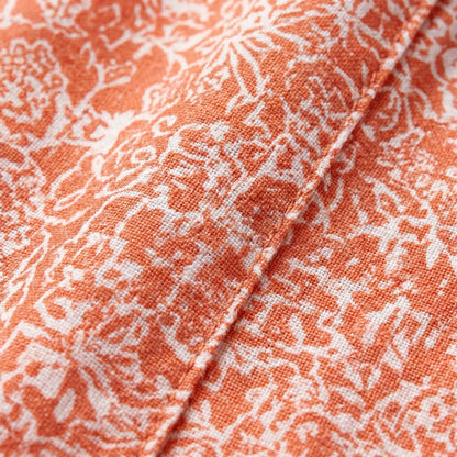 Orange Tiered Short Sleeve Dress - UPF 50+ Protection, Ruffle Sleeves, Tassel Drawstring