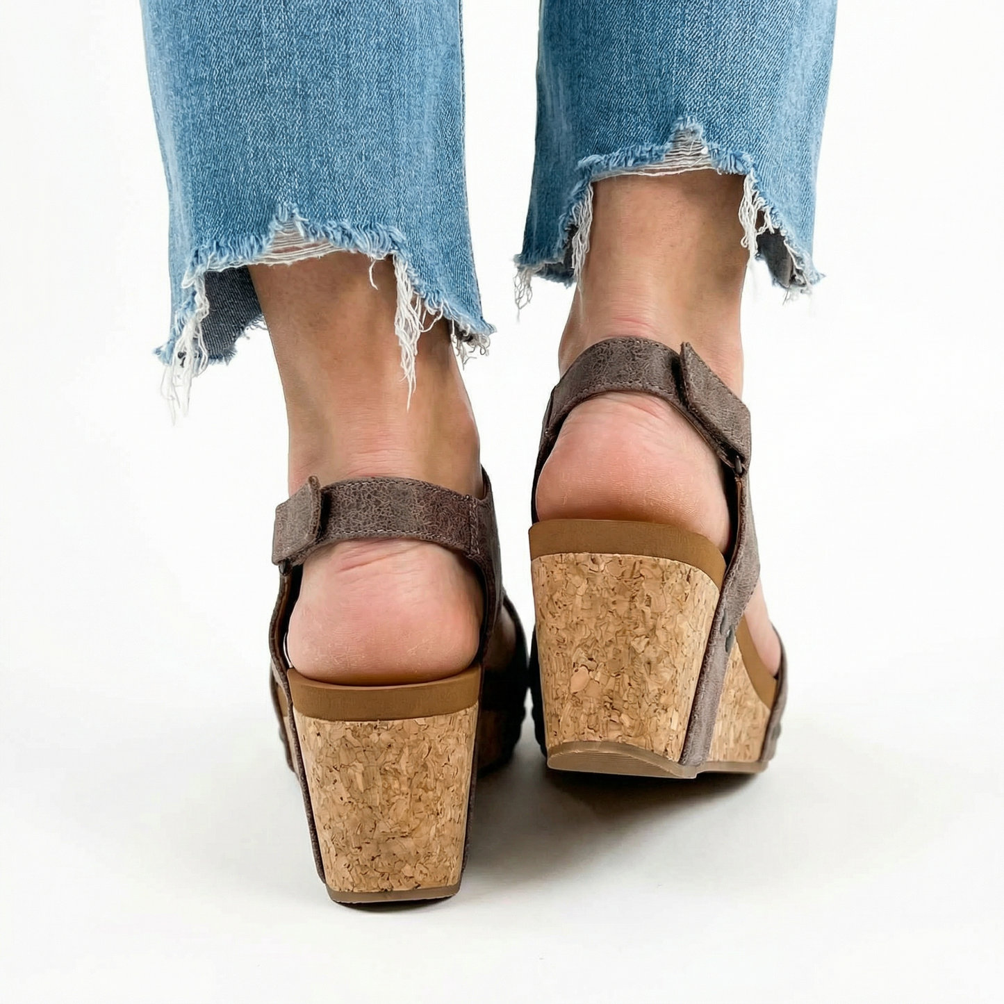 Vegan Wedge Sandals - Cork Heel, Everyday Comfort