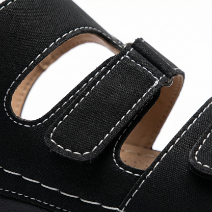 Wedge Sandals - Open Toe, Adjustable Straps