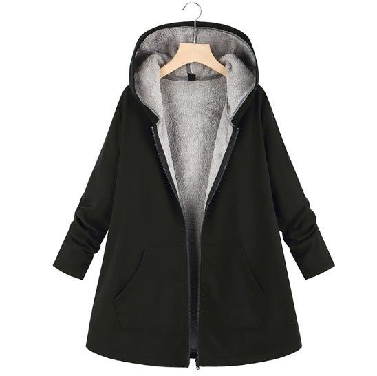Fall Hooded Knit Coat