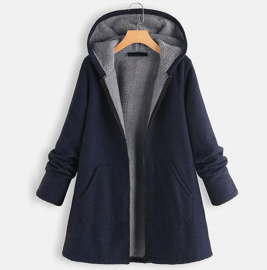 Fall Hooded Knit Coat