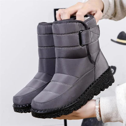 Women’s Mid-Calf Winter Boots – Quilted Upper With Strap Detail and Textured Sole for Fall and Winter
