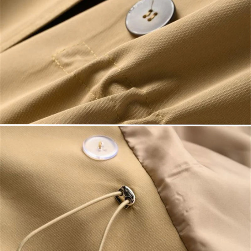 Women’s Double-Breasted Trench Coat – Fall Outerwear in Cotton Blend Twill