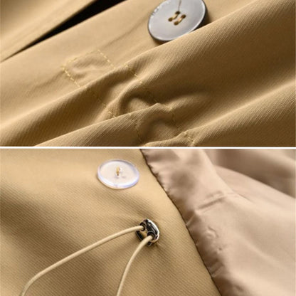 Women’s Double-Breasted Trench Coat – Fall Outerwear in Cotton Blend Twill