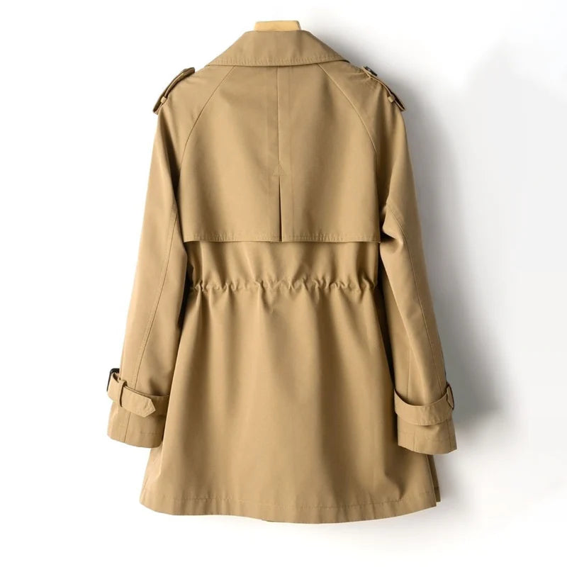 Women’s Double-Breasted Trench Coat – Fall Outerwear in Cotton Blend Twill