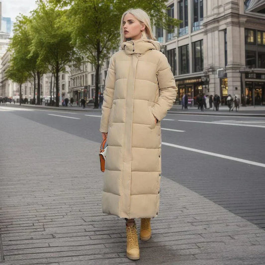 Women’s Long Quilted Puffer Coat – Fall-to-Winter Hooded Outerwear Layer