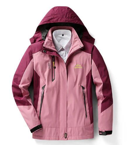Women’s Outdoor Hooded Jacket – Adjustable Fit, Zip Closure, Pockets, Windproof