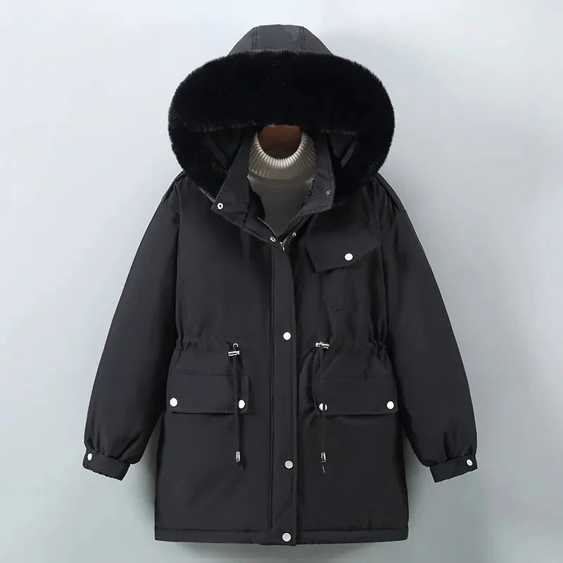 Women’s Plush Lined Winter Parka – Fall-to-Winter Hooded Outerwear Layer