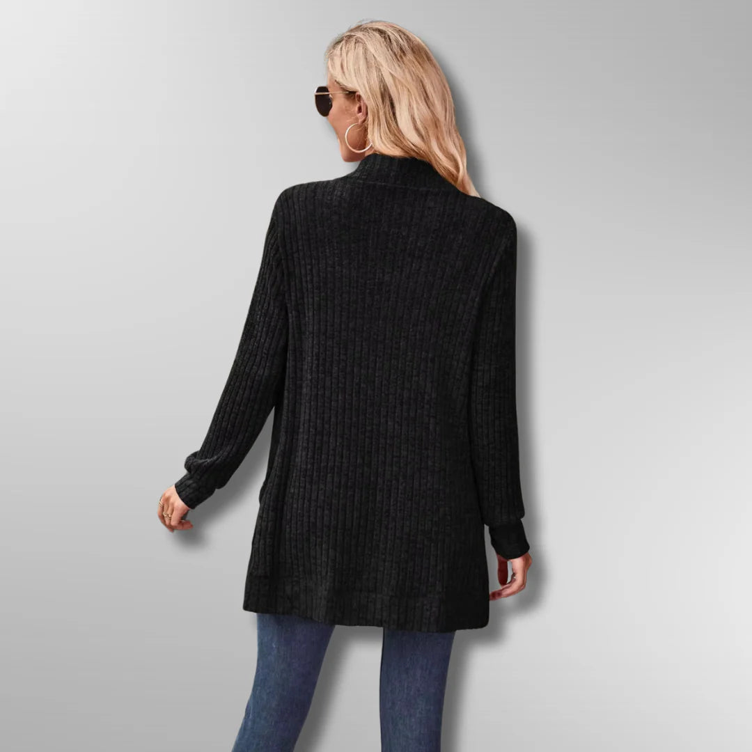 Women’s Ribbed Knit Open Front Cardigan – Fall Layer In Soft Acrylic Blend
