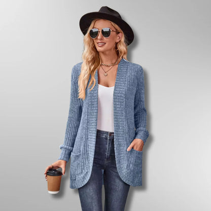 Women’s Ribbed Knit Open Front Cardigan – Fall Layer In Soft Acrylic Blend