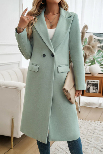 Women’s Wool Blend Long Coat – Fall Outerwear With Tailored Silhouette