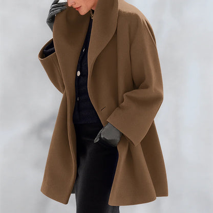 Women’s Wool Blend Oversized Coat – Fall Outerwear With Hooded Silhouette