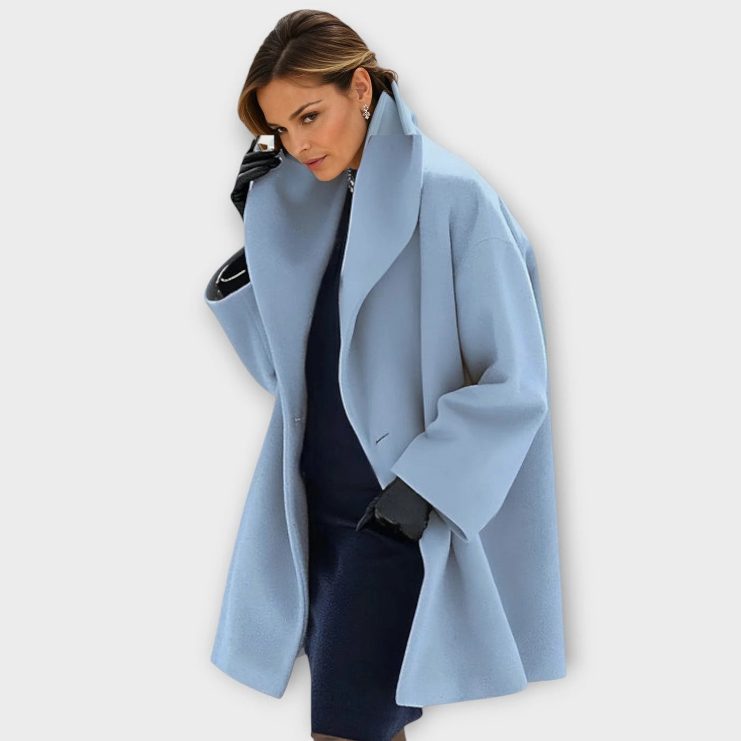 Women’s Wool Blend Oversized Coat – Fall Outerwear With Hooded Silhouette