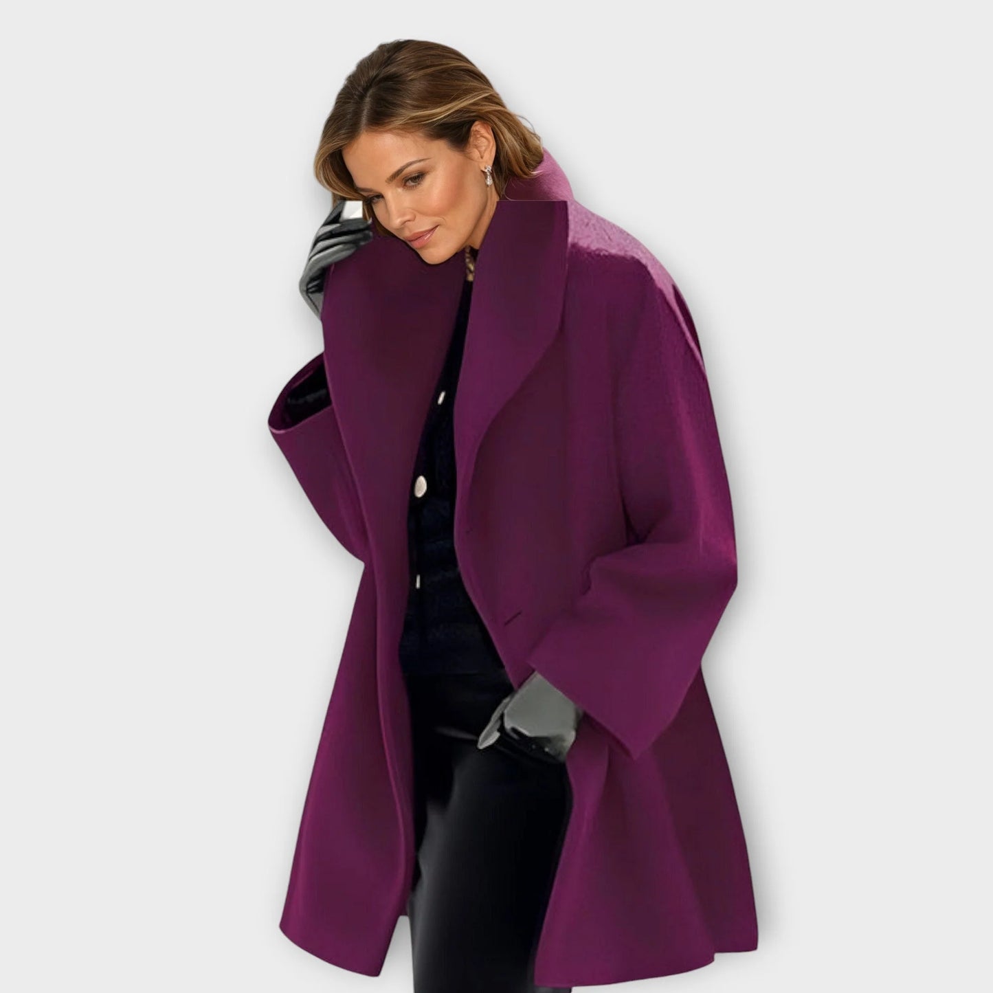 Women’s Wool Blend Oversized Coat – Fall Outerwear With Hooded Silhouette