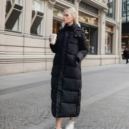 Women’s Long Quilted Puffer Coat – Fall-to-Winter Hooded Outerwear Layer