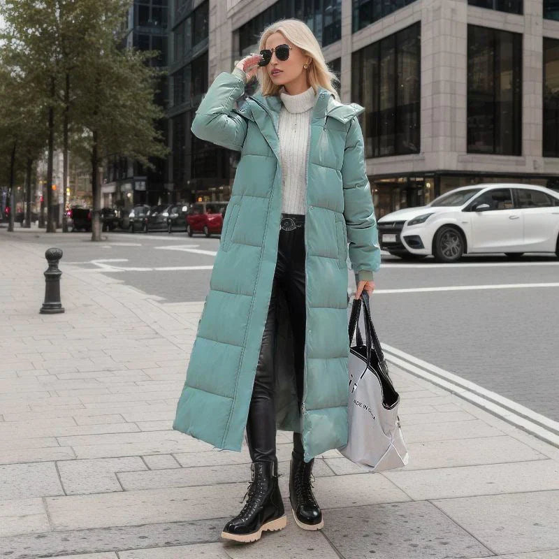Women’s Long Quilted Puffer Coat – Fall-to-Winter Hooded Outerwear Layer