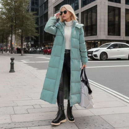Women’s Long Quilted Puffer Coat – Fall-to-Winter Hooded Outerwear Layer