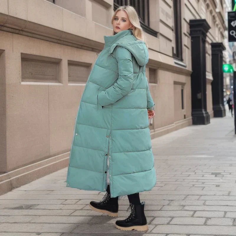 Women’s Long Quilted Puffer Coat – Fall-to-Winter Hooded Outerwear Layer