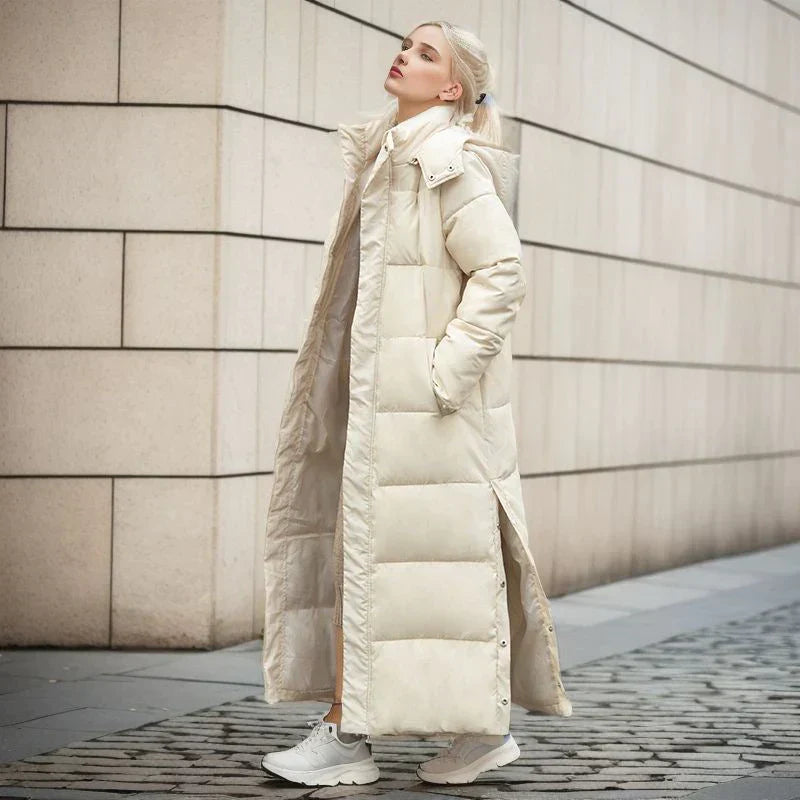 Women’s Long Quilted Puffer Coat – Fall-to-Winter Hooded Outerwear Layer