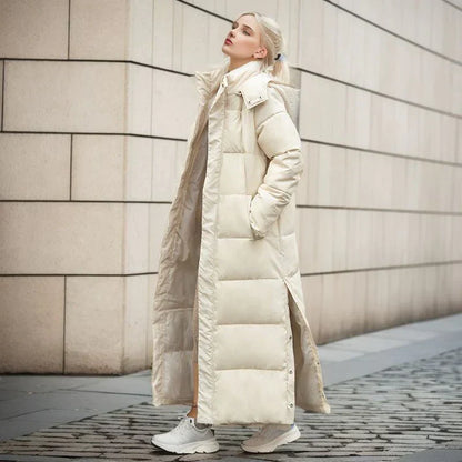 Women’s Long Quilted Puffer Coat – Fall-to-Winter Hooded Outerwear Layer