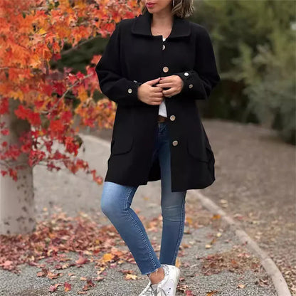 Wool Blend Button Coat