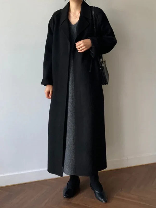 Belted Long Coat For Fall