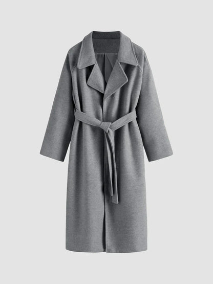 Belted Long Coat For Fall