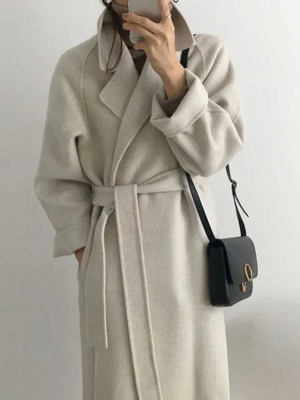 Belted Long Coat For Fall
