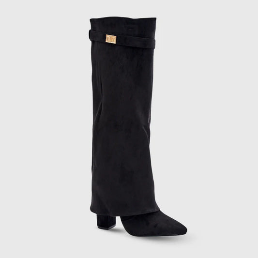 Knee High Flared Heel Boots