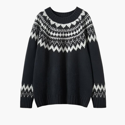 Fall Geometric Yoke Turtleneck