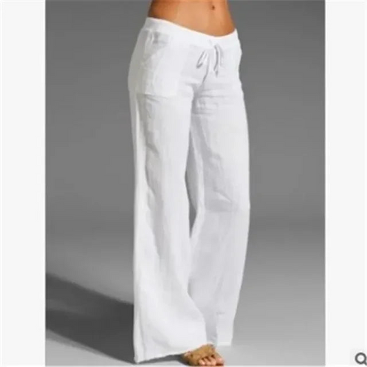 Wide-Leg Drawstring Pants