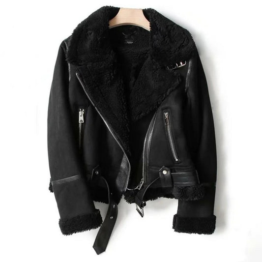 Shearling Biker Jacket For Fall