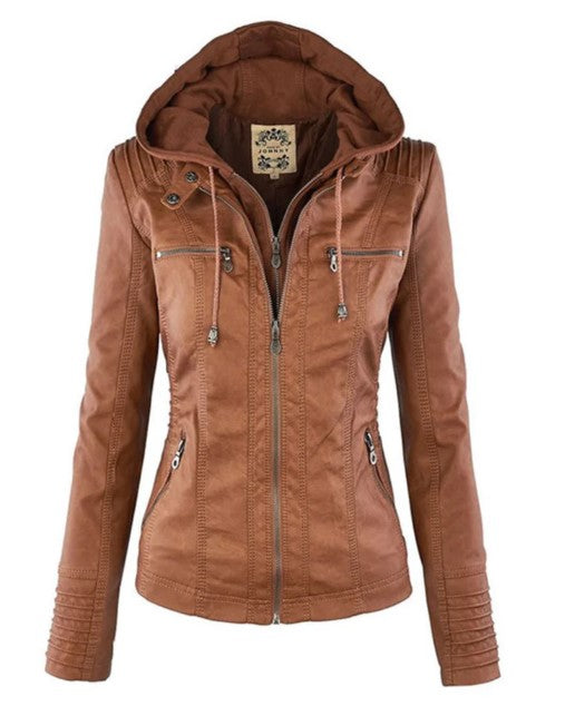 Hooded Moto Jacket For Fall