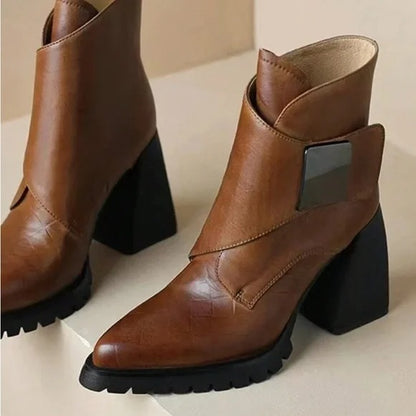 Fall Buckled Block Heel Boots