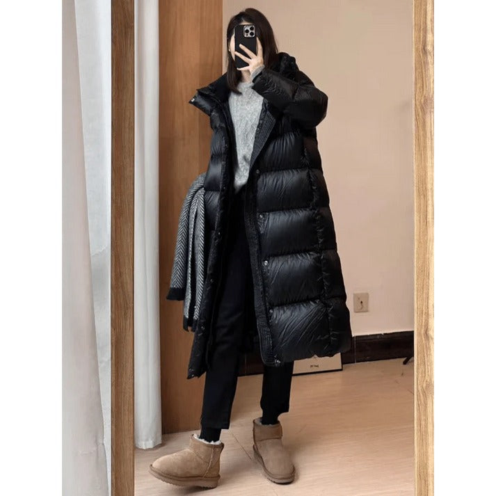 Long Hooded Puffer Coat For Fall