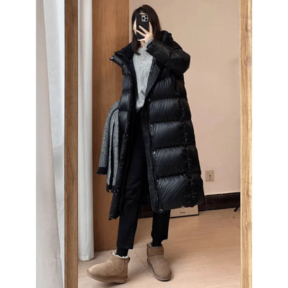 Long Hooded Puffer Coat For Fall