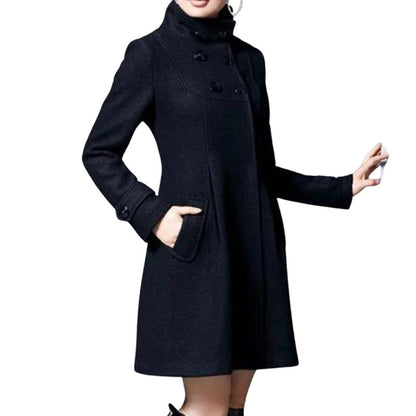 Wool Blend Double-Breasted Coat