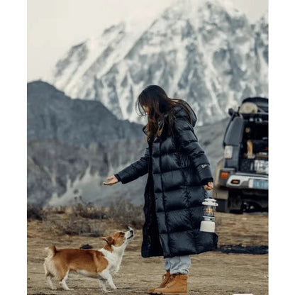 Long Hooded Puffer Coat For Fall