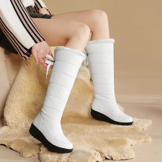 Quilted Knee-High Platform Boots