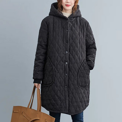 Quilted Hooded Coat For Fall