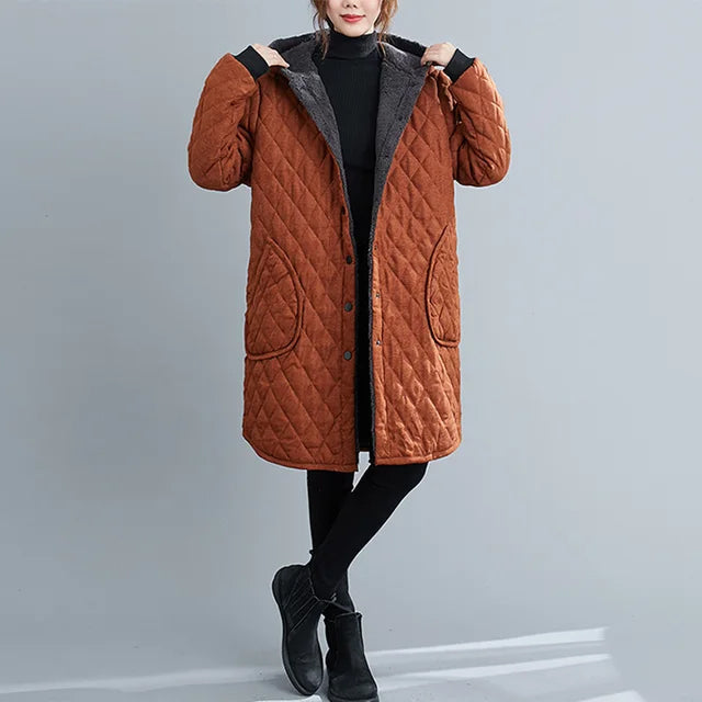 Quilted Hooded Coat For Fall