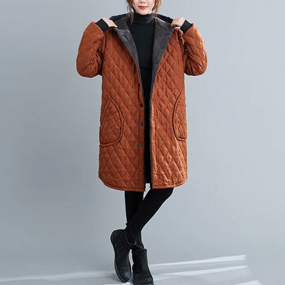 Quilted Hooded Coat For Fall