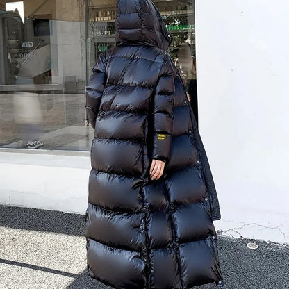 Long Hooded Puffer Coat For Fall